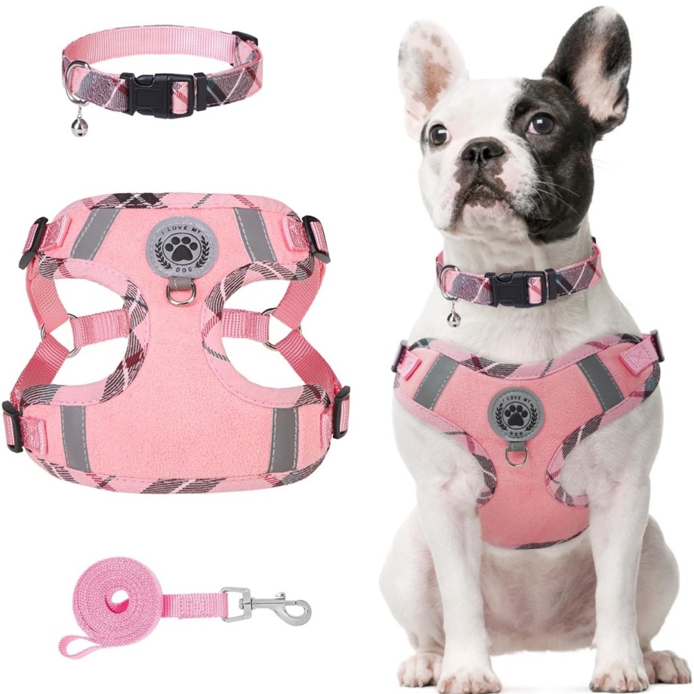 Dog harness and leash set